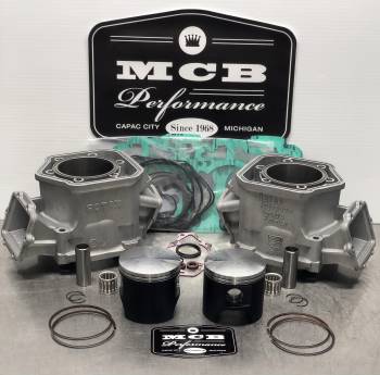 MCB - Ski Doo MCB 600 NON-HO / 500SS MXZ 600, GSX, Legend GS, Trail, TNT, Sport, Formula,  76mm 597cc Dual Ring Piston kit with cylinders 420889173 420889174 - Image 1