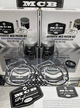 MCB - Dual Ring Pistons - Arctic Cat ZR600, ZL600, CARB, EFI, Powder Special 600 MCB piston kit complete with gasket kit 1998, 1999, 2000, Wossner forged K7007DA-2  20mm wrist pin - Image 1