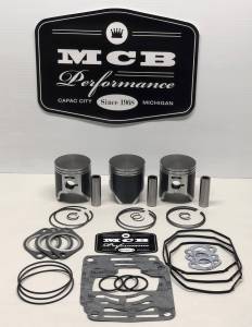 MCB - Dual Ring Pistons - Polaris XCR 600 Triple cylinder Triple Pipe XCR600 SP, XCR 600 SP, SE, Euro Piston kit complete with gaskets 1996-98 replaces 3085297 - Image 1