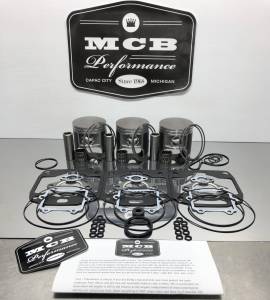 MCB - Dual Ring Pistons - Arctic Cat Thundercat 900cc Top end piston kit complete with gaskets 1993-97 Triples CAST 76.50mm cast - Image 1