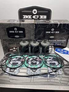 MCB - Dual Ring Pistons - Stage 1 Ski Doo Mach Z 800, Formula III 800 forged TRIPLE  800cc - MCB Wossner dual ring PISTON KIT complete - Image 2